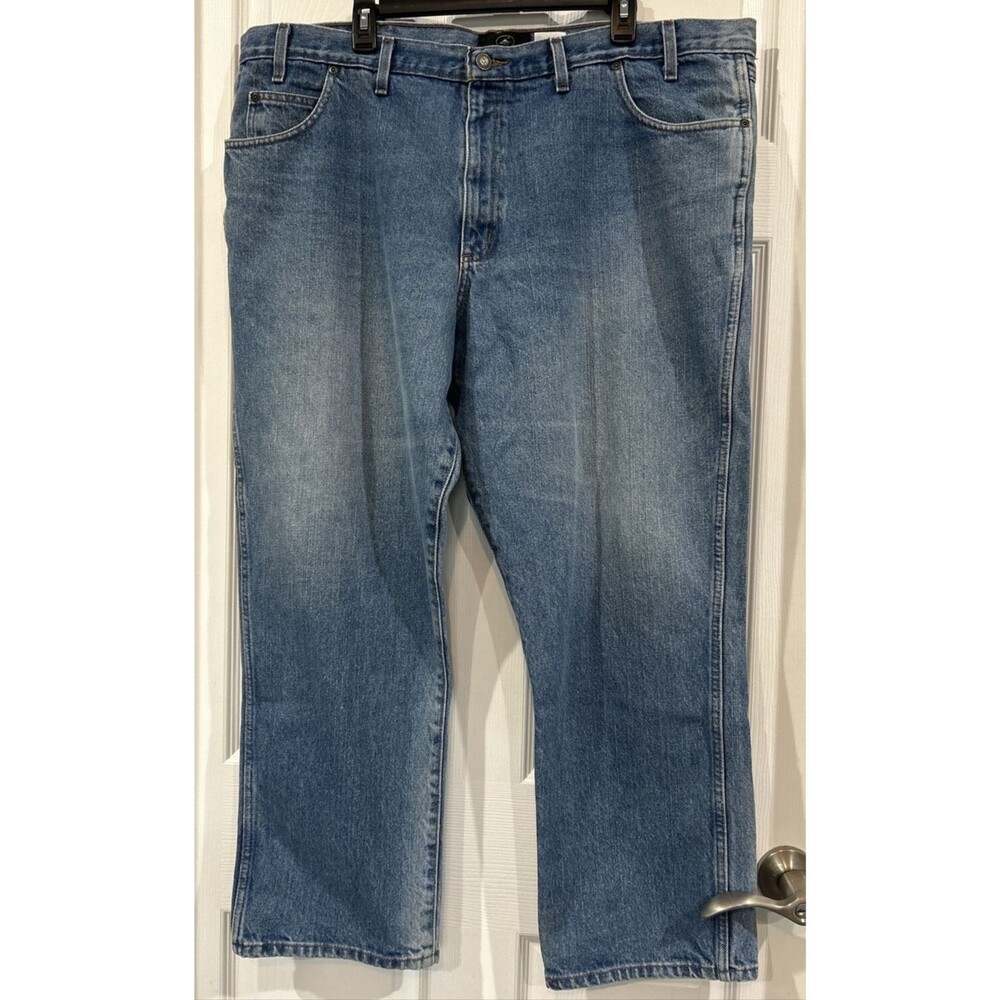 Red Head Distressed Bass Pro Classic Fit Denim Blue Jeans Men’s 44 X 30